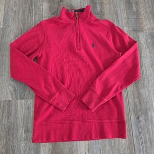 Polo Ralph Lauren Youth Boys Bright Red Zip-Up Sweater Size M (10-12)